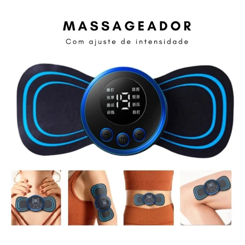 Mini Massageador Eletrico Portatil - Para Alivio Da Dores Muscular